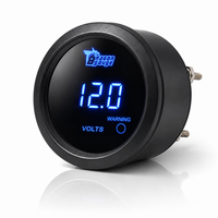 Voltmètre numérique universel 2 pouces 52 mm avec affichage LED bleu pour voiture, camion, bateau, marine