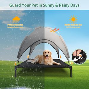 Elevato uso esterno cani letto alzato <span class=keywords><strong>lettino</strong></span> tenda con copertura parasole pieghevole <span class=keywords><strong>amaca</strong></span> per campeggio spiaggia - Product Image 3