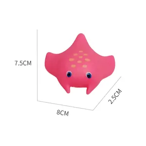 아기 귀여운 만화 물고기 부유물과 놀이 거품 목욕 장난감 아기 욕실 장난감 불가사리 장난감 사운드 모듈