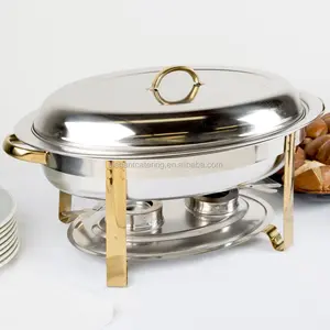 Hotel Catering Equipment Cheap Stainless Steel Gold Chafing Dish Oval