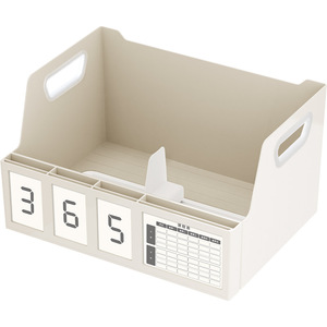 Desk Organizer With Countdown Timer And Calendar For Study And Work Space Storage Plastic Container With Handle - Product Image 1