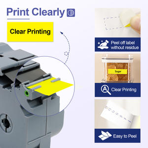 Cinta de Etiquetas Laminada Adhesiva Estándar Orison TZo-651 Compatible con TZe651 TZe-651 de 24 mm, Negra sobre Amarillo, para Impresora Brother <span class=keywords><strong>P</strong></span>-<span class=keywords><strong>Touch</strong></span> - Product Image 3