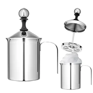 Manual Milk Frother - Stainless Handheld Milk Frothing , Milk , Double Mesh  Coffee Creamer Milk Frothing (400ML)