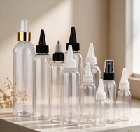 Botellas Aplicadoras de Plástico PET Transparente con Punta Puntiaguda y Tapa de Rosca para Aceite de Crecimiento Capilar, Suero, Tinte para el Cabello, Salón de Belleza