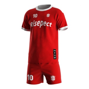 ชุดฟุตบอลพิมพ์ลายแบบซับลิเมชั่น น้ำหนักเบา สำหรับผู้ชาย เสื้อ กางเกงขาสั้น ชุดทีมฟุตบอล สำหรับเยาวชนและผู้ใหญ่ - Product Image 1