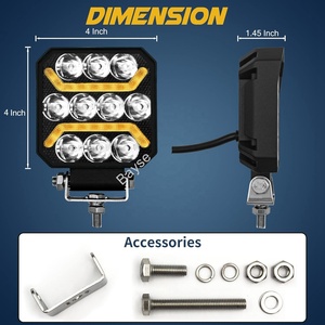 10LED travail lampe <span class=keywords><strong>camion</strong></span> 4 pouces LED travail lumière Cob bandes rouge jaune stroboscopique feux de Position lumière latérale tout-terrain Luce Led Para <span class=keywords><strong>Camion</strong></span> - Product Image 5