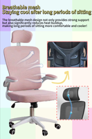 Chaise de bureau ergonomique en maille avec appui-tête réglable et roues silencieuses Chaise de direction pivotante de qualité supérieure pour la maison et le bureau
