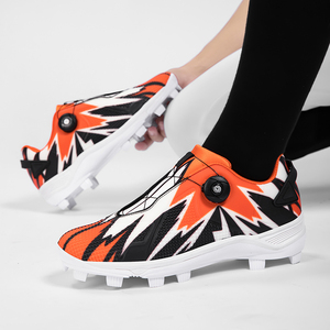 Chaussures de baseball professionnelles unisexes en microfibre avec système de laçage rapide BOA, crampons en caoutchouc moulé TPU, chaussures d'entraînement - Product Image 3