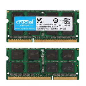 CRUCIAL <span class=keywords><strong>DDR3</strong></span> 4GB <span class=keywords><strong>8GB</strong></span> 1333MHz Memoria <span class=keywords><strong>RAM</strong></span> para computadora portátil SODIMM 204 pines No ECC para productos de computadora en stock - Product Image 1