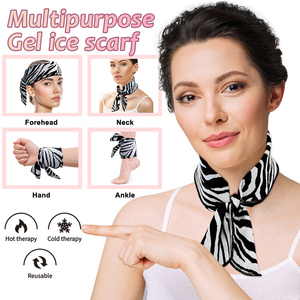 Zebra <b>Print</b> Gel Neck Wrap Hot Cold Therapy Stretchable Pain Relief Multi-Way Wear Custom Logo - Product Image 4