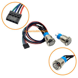 Maßgefertigter Elektronischer Schalter LED-Licht Computer DuPont Momentaner Metall-Druckknopfschalter mit Kabelbaum - Product Image 3