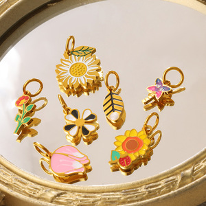 Abalorios de la Serie Plantas de Aleación de Zinc: Cactus, Flor, Abeja - Accesorios de Joyería DIY, Colgante de Moda Unisex - Product Image 3