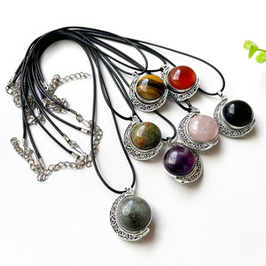 Collana con Ciondolo in Cristallo Naturale di Quarzo, Pietre Curative, Tema Amore, Tendenza Moda, Forma Cabochon - Product Image 6