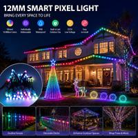 Beamy 12mm WS2811 Lumière LED RVB adressable à pixels DC5V/12V, guirlande étanche IP68, 50 pièces