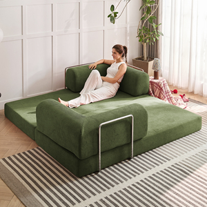 <span class=keywords><strong>Canapé</strong></span>-lit <span class=keywords><strong>convertible</strong></span> pour petits espaces, tissu vert, extra-large, pliable, livraison gratuite, emballage en boîte compressée - Product Image 6