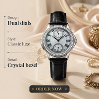 Montre pour femme en acier inoxydable avec diamants, personnalisable, mouvement à quartz, verre saphir, étanchéité 5 ATM