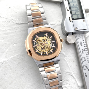 Montre de haute qualité au design squelette, boîtier en acier inoxydable 316, mouvement mécanique entièrement automatique fabriqué par GS Factory - Product Image 6