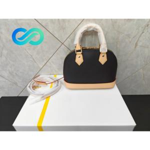 Sac à main bandoulière de luxe pour femme, noir avec garniture beige, quincaillerie dorée, sac fourre-tout quotidien, sac à bandoulière, mode portable 2025 - Product Image 1