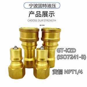 ข้อต่อไฮดรอลิกทองเหลือง KZD แบบเกลียวใน NPT1/4 มาตรฐาน ISO7241-B ทนแรงดันสูง - Product Image 2