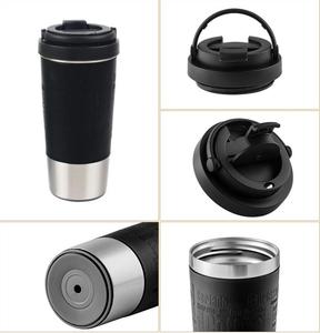 Taza mágica personalizada creativa, vaso de 450ml de doble pared de acero inoxidable 304, taza de café de succión de viaje con tapa - Product Image 2