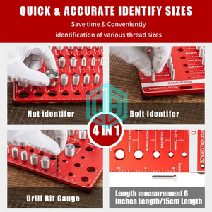 34 medidores rosca Detector & Parafuso Comparador SAE/Metric conversão com projeto à prova de erros Anti Slip Nut Bolt Checker - Product Image 4