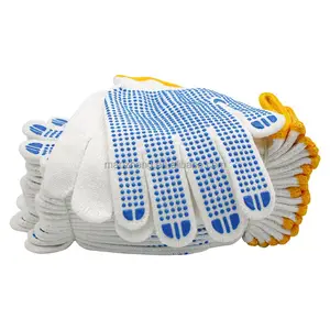 High Quality Labor Protective Cotton Glue Dots Gloves Anti-slip Gloves For Work Construction Garden