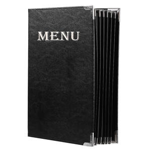 غلاف قائمة طعام من الجلد والبلاستيك الشفاف PVC مقاس A5 وA4 و8.5 × 11 بوصة، حامل قائمة بـ 2 و4 و6 و8 و10 إطلالات للفنادق والمقاهي - Product Image 2