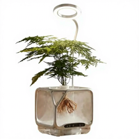 Système révolutionnaire de jardinage intérieur par brumisation - Jardinière aéroponique à atomisation ultrasonique en PVC avec lumière de croissance LED à spectre complet alimentée par USB
