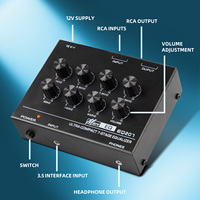 EQ207 Égaliseur de son numérique à 7 bandes Amplificateur de casque de signal audio à 2 canaux avec adaptateur secteur 12V Type mini-amplificateur