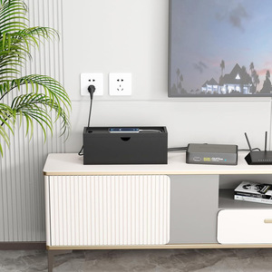 Caja de Almacenamiento de Escritorio Rectangular de 18L, Organizador de Oficina, Estación de Carga para Teléfono y Cables - Product Image 3