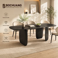 Table à manger ovale extensible haut de gamme en bois massif de style vintage, ensemble de luxe léger pour petit appartement, longue et simple, assemblée pour cuisine