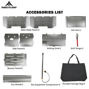 INBESTCAMP Barbecue de camping pliable au <span class=keywords><strong>charbon</strong></span> de <span class=keywords><strong>bois</strong></span>, transportable, pour jardin, station de cuisson dépliable, ouverture rapide - Product Image 6