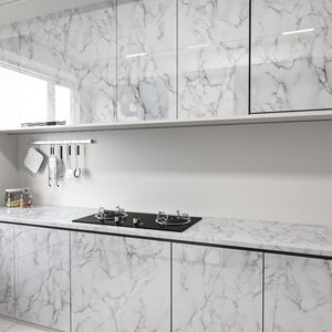 ORON Prix d'usine Autocollant en PVC blanc effet marbre, Rouleaux de papier peint auto-adhésif effet marbre pour meubles, autocollant mural pour <span class=keywords><strong>cuisine</strong></span>, décoration intérieure - Product Image 4