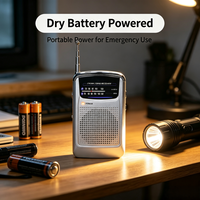 Radio de poche compacte FM/AM en gros, avec clip ceinture et antenne télescopique, fonctionne sur piles pour usage domestique d'urgence