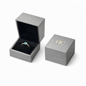 Custom Branded Leather Ring <b>Box</b> Wholesale Luxury Square Jewelry Packaging Gift <b>Box</b> Supplier for Fine Jewelry Shop <b>Displays</b> - Product Image 4