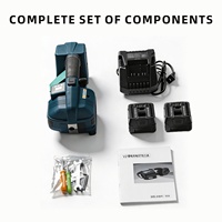 Machine à cerclage électrique sans fil V2-D, kit double batterie 14,4 V 4,0 Ah, 13-16 mm PP PET 900-3200 N, tout-en-un, prête à l'emploi