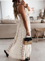 2024 été nouveau Boho Sexy Maxi robes robe d'été grande taille Slip blanc dentelle robe femmes élégant