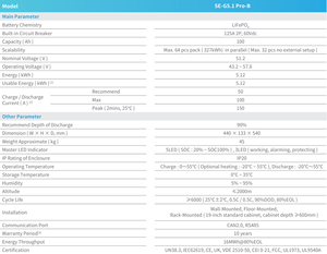 Bateria Inversora Deye LiFePO4 6000 Ciclos 5.12kWh 100Ah para Sistema Solar e Armazenamento de Energia SE-G5.1 Pro-B, Estoque UE, Energia Residencial - Product Image 4