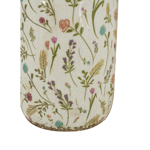 Vase cylindrique en céramique 5,3x10,6 pouces, motifs floraux multicolores, vase décoratif pour la maison - Product Image 4