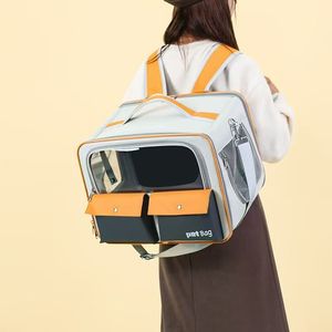 Cat Bag With Detachable <b>Trolley</b> Portable Outdoor Design Universal Wheels Large Capacity Breathable <b>Foldable</b> For Cats And Dogs - Product Image 2