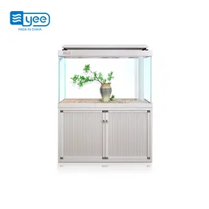 YEE 50/75 Gallons Aquarium Fish Tank Home Use Arowana Koi Fish Landscape Fish Aquarium Tank with base cabinet