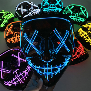 Máscaras de Cosplay de Halloween Horror Killer, máscara de PVC luminosa de <span class=keywords><strong>purga</strong></span> inalámbrica con luz LED para decoración de habitación y coche de fiesta de Carnaval - Product Image 2