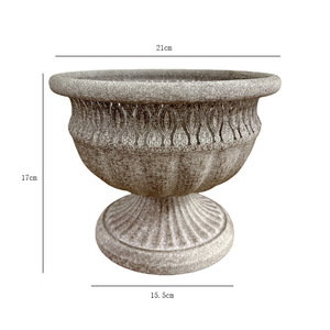 Maceta Grande Retro para Jardín o Patio, Maceta para Suculentas, Gris, Boca Ancha, Contenedor para Plantas de Exterior - Product Image 5