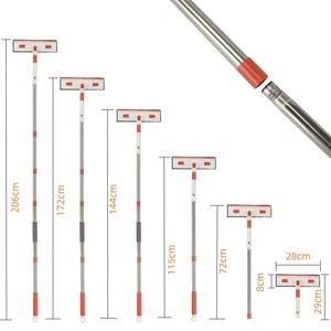 Kit Professionale per la Pulizia dei <span class=keywords><strong>Vetri</strong></span> con Asta Telescopica, Tergivetro e Spugna in Ciniglia, Raschietto per <span class=keywords><strong>Vetri</strong></span> Commerciale per Vendita all'Ingrosso - Product Image 5