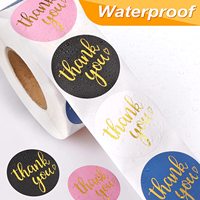 Impresión de Etiquetas Adhesivas con Logotipo Personalizado, Rollo de Papel Sintético Impermeable, Etiqueta Adhesiva Redonda con Logotipo para Empaquetado