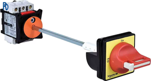 Interrupteur sectionneur Vccf02, 3 pôles, montage sur rail, 12A, IP65, poignée rouge - Product Image 1