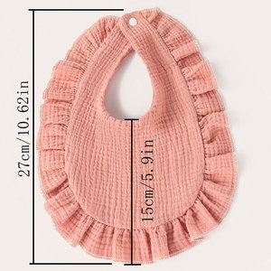 Nieuwe stijl absorberende, kledinggekleurde <span class=keywords><strong>baby</strong></span>-slabbetjes met dierenprint, geruite rand, puur katoenen mousseline kant voor <span class=keywords><strong>baby</strong></span>'s - Product Image 4