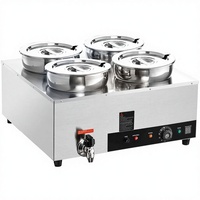 Bain-marie électrique commercial en acier inoxydable à 4 cuves, chauffe-plat industriel pour liquides, modèle SC-TT4-7L de la marque SC