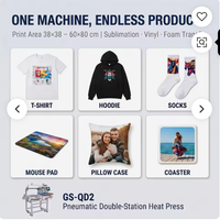 Presse à chaud automatique 60*40cm à glissière supérieure 2 stations avec alignement laser pour impression DTF sur coton, polyester, t-shirts adultes et sacs
