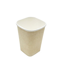 Assiettes jetables gobelet carré en papier gobelets à truffe à paroi unique gobelet carré en papier 4oz café carré en papier avec couvercles